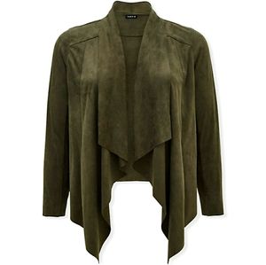 Torrid Olive Green Faux Suede Drape Front Jacket 0X